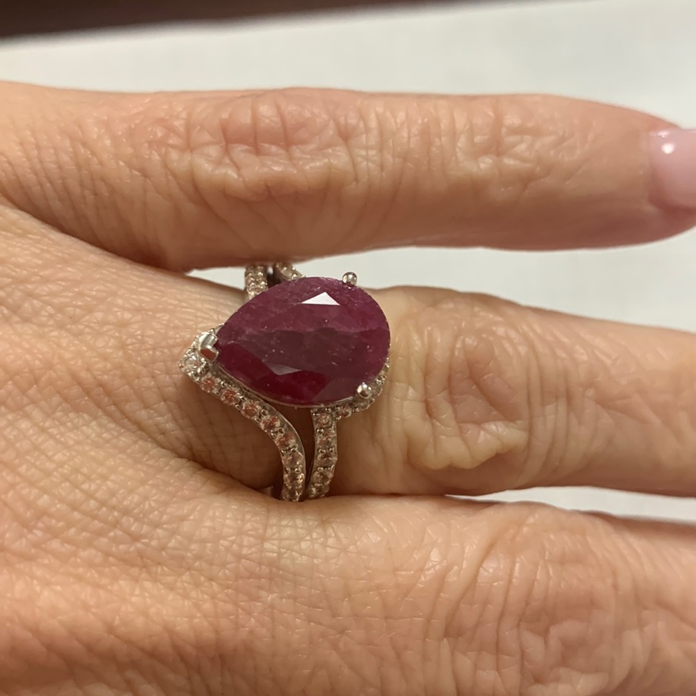 NWT JTV JASPER PEAR SHAPED GEMSTONE RING SIZE 7